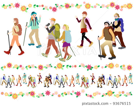 (4) Mountain walking hiking trekking illustration mountain walking people (4) Mountain walking hiking trekking illustration mountain walking people 93676515
