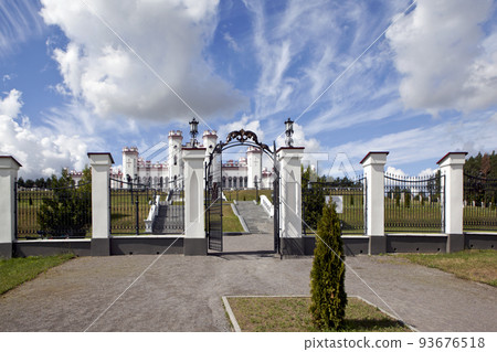 North-east facade of the Puslovsky Palace (Kossovo Castle). Kossovo. Ivatsevichi district. Brest region. Belarus North-east facade of the Puslovsky Palace (Kossovo Castle). Kossovo. Ivatsevichi district. Brest region. Belarus 93676518