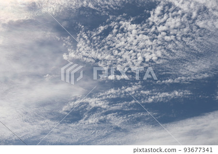 Sky landscape with white clouds and thin clouds and blue sky Sky landscape with white clouds and thin clouds and blue sky 93677341