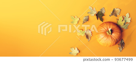 Autumn pumpkin - Harvest and Thanksgiving theme - 3d Autumn pumpkin - Harvest and Thanksgiving theme - 3d 93677499