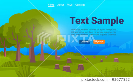 trees in the felled forest with an ax in stumps sustainable ESG development responsibility of co2 emission restoration projects 93677532