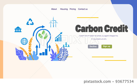 carbon credit concept responsibility of co2... - Stock Illustration ...