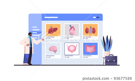 scientist examining anatomical human body internal organs on digital screen anatomy medicine science healthcare 93677589