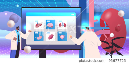 scientists examining anatomical human body internal organs on monitor anatomy medicine science healthcare concept scientists examining anatomical human body internal organs on monitor anatomy medicine science healthcare concept 93677723