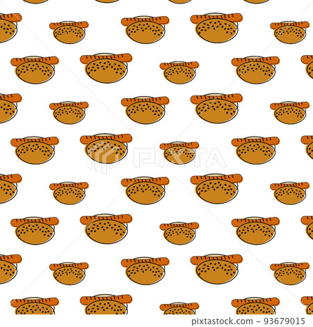 An endless pattern with elements of fast food on a transparent background. Lifestyle. Day of food An endless pattern with elements of fast food on a transparent background. Lifestyle. Day of food 93679015