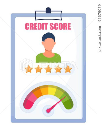 Credit score bank concept vector. Bank managers examine the client credit history from bad to good. Credit score bank concept vector. Bank managers examine the client credit history from bad to good. 93679079