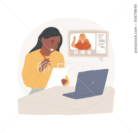Online video course isolated cartoon vector illustration. Online video tutorial, homeschool parent course, enrollment webpage, adult watches webinar on computer, homeschooling vector cartoon. Online video course isolated cartoon vector illustration. Online video tutorial, homeschool parent course, enrollment webpage, adult watches webinar on computer, homeschooling vector cartoon. 93679649