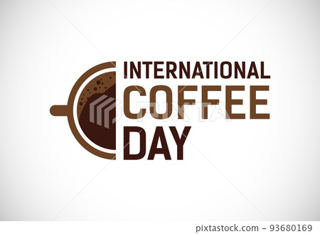International coffee day vector illustration. Suitable for greeting cards, posters, and banner International coffee day vector illustration. Suitable for greeting cards, posters, and banner 93680169