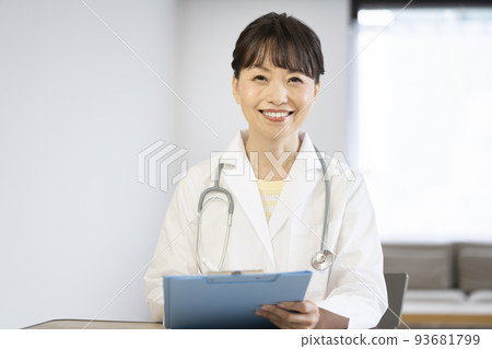 Veteran female doctor looking at camera and smiling 93681799