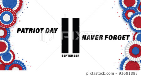Twin Towers in New York City Skyline. September 11, 2001 vector poster. Patriot Day, September 11, We will never forget Twin Towers in New York City Skyline. September 11, 2001 vector poster. Patriot Day, September 11, We will never forget 93681885