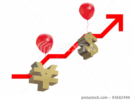 3d illustration of rising currency symbol and... - Stock Illustration ...