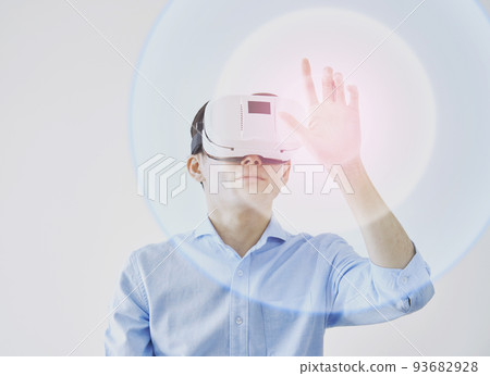 A man experiencing the Metaverse 93682928