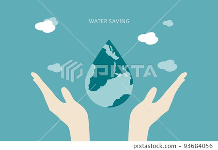 protect the earth, precious water resource creative concept map 93684056