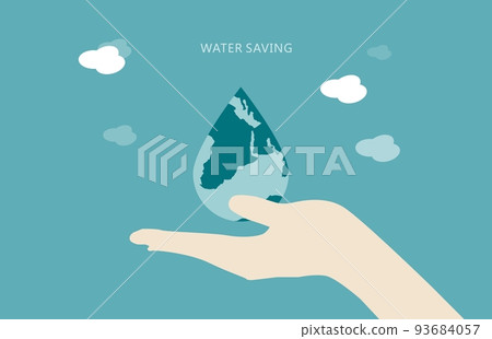 protect the earth, precious water resource creative concept map 93684057