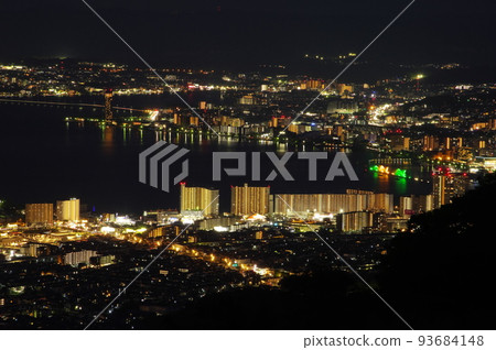 Hieizan Driveway Night view of Lake Biwa and Otsu City from Yumemigaoka Observation Deck 93684148