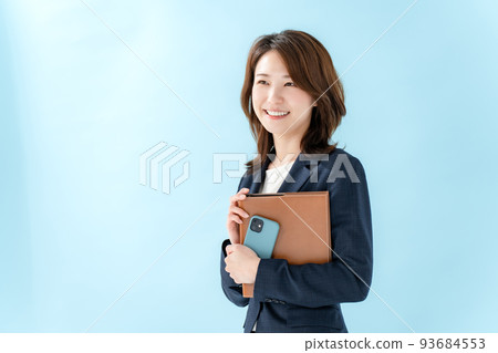 Business woman blue back Business woman blue back 93684553