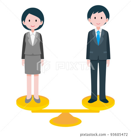 Gender discrimination, let's eliminate the gender gap illustration 93685472