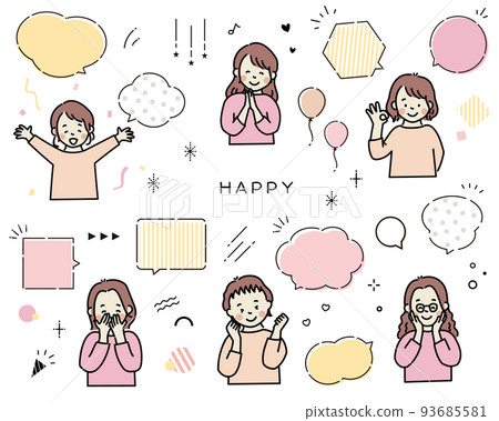 積極感覺的女人/講話泡泡 積極感覺的女人/講話泡泡 93685581