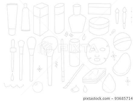 Illustration material of a set of makeup tools beauty makeup cosmetics hand drawn vector Illustration material of a set of makeup tools beauty makeup cosmetics hand drawn vector 93685714