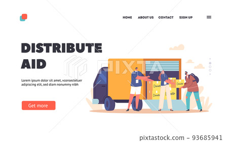 Governmental Help Landing Page Template. Team of Volunteers in Humanitarian Aid Van Giving Help Box to Refugee Person Governmental Help Landing Page Template. Team of Volunteers in Humanitarian Aid Van Giving Help Box to Refugee Person 93685941