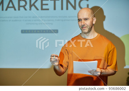 Business Coach Talking To Audience 93686002