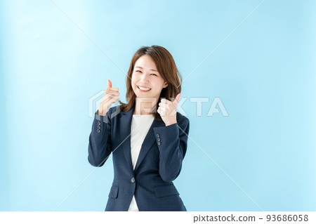 Business woman blue back Business woman blue back 93686058