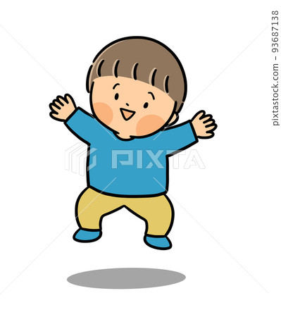 Person whole body jumping child boy Person whole body jumping child boy 93687138