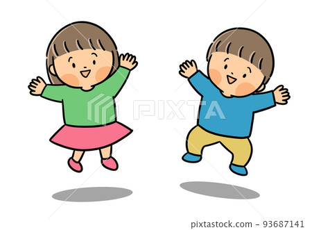 Person whole body children jumping Person whole body children jumping 93687141
