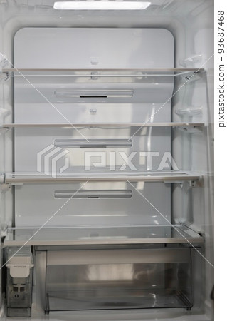 A brand new refrigerator before putting food in it. Refrigerator compartment 93687468