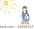 Hot summer, a woman who is about to get a heat stroke 93690357