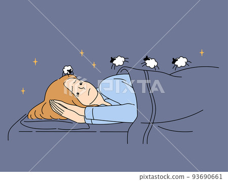 Woman lying in bed suffer from insomnia Woman lying in bed suffer from insomnia 93690661