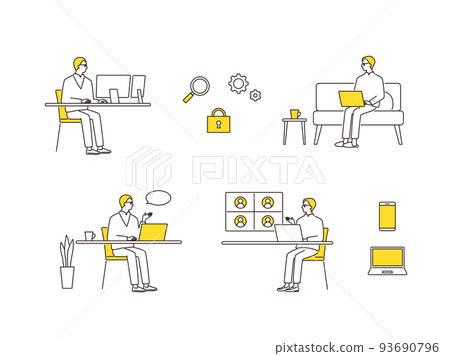 Set of various business scenes 93690796