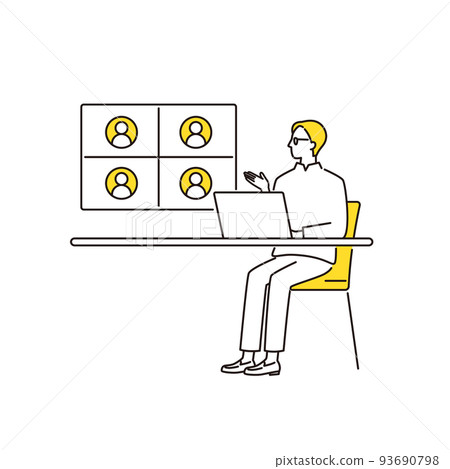 開遠程會議的女商人 93690798