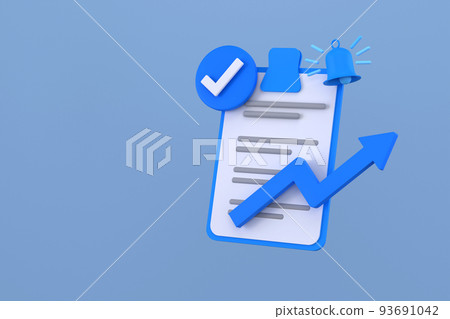 Clipboard and bell to success business concept 93691042