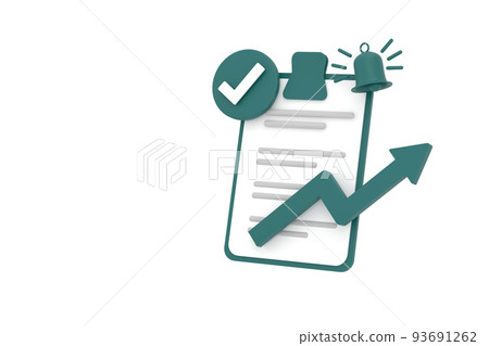 Clipboard and bell to success business concept-插圖素材 [93691262] - PIXTA圖庫