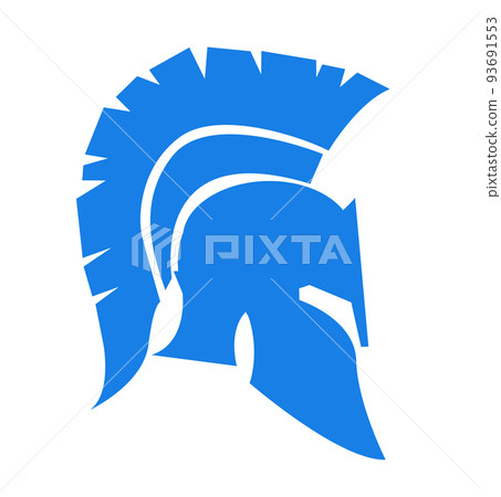 Greek, ancient helmet icon isolated on white 93691553