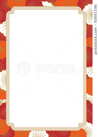 Flower petal frame postcard template (red) Flower petal frame postcard template (red) 93691596