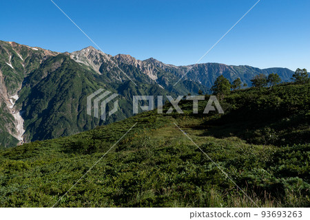 Happo-one hiking, looking at the three mountains of Hakuba Happo-one hiking, looking at the three mountains of Hakuba 93693263
