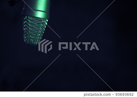 Professional microphone suspended in the air Professional microphone suspended in the air 93693692