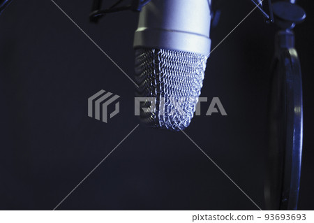 Professional microphone suspended in the air Professional microphone suspended in the air 93693693