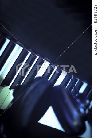 Music headphones on piano keys Music headphones on piano keys 93693725
