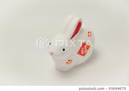 New Year zodiac rabbit white background New Year zodiac rabbit white background 93694678