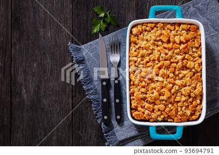 Meatloaf and Stuffing Casserole ground beef dinner 93694791