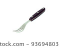 a fork with three teeth, isolated on a white background 93694803