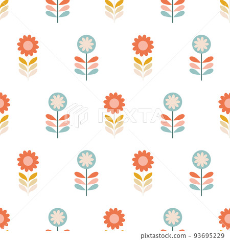 Retro flowers seamless pattern Retro flowers seamless pattern 93695229