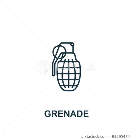 Grenade icon. Line simple line Weapon icon for... - Stock Illustration ...