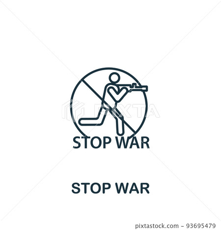 Stop War icon. Line simple line War icon for templates, web design and infographics Stop War icon. Line simple line War icon for templates, web design and infographics 93695479