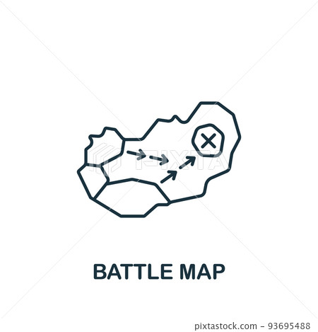Battle Map icon. Line simple line War icon for templates, web design and infographics 93695488
