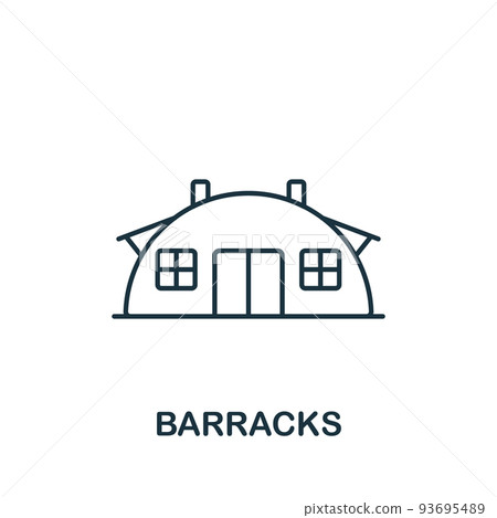 Barracks icon. Line simple line War icon for templates, web design and infographics 93695489