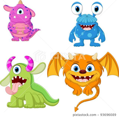 Set of cute monster cartoon Set of cute monster cartoon 93696089
